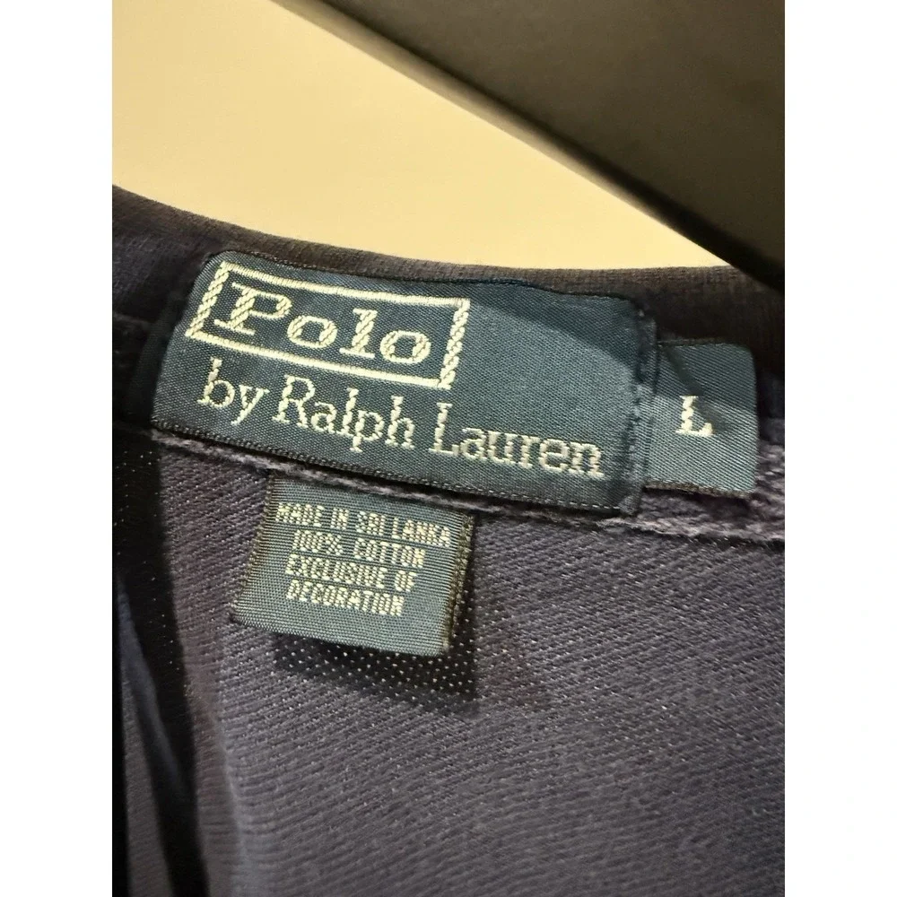 Ralph Lauren Polo Shirt Mens Large Blue Green Big Pony Rugby # 3 Embroidered